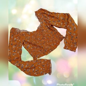 Elodie smocked blouse cropped women S